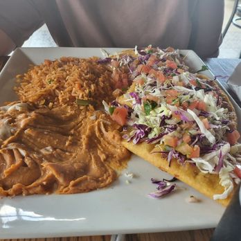 Cantina's Mexican Kitchen - One of their Vegetarian plate.  Plenty of food for one plate. - Mexican Near Me - Clermont, Florida