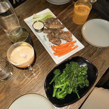 Rouge - lemon pepper wings and broccolini - New American Near Me - Studio City, California Rouge - lemon pepper wings and broccolini - New American Near Me - Studio City, California