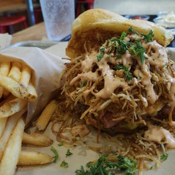 Fiamma Burger - B "HAM" burger with fries - Burgers Near Me - Bellingham, Washington