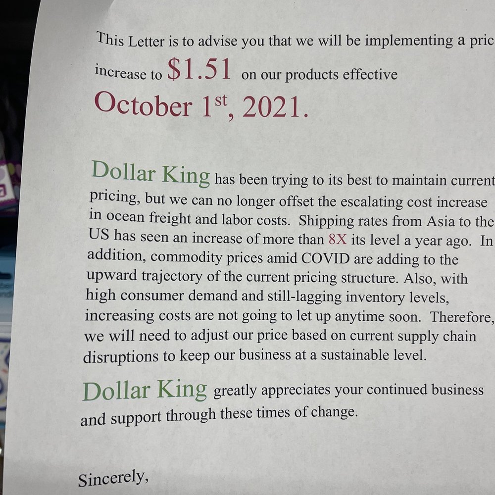 PRICE INCREASE 10/01/21