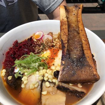 Oni - Shoyu Ramon with bone marrow and beet kimchi!! Amazing!!! - Ramen Near Me - Albuquerque, New Mexico