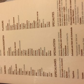 Los Italianos - Menu - Ice Cream & Frozen Yogurt Near Me - Granada, GR