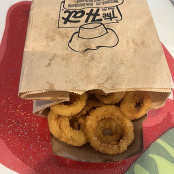 The Hat - Onion rings overflowing 5/5 - Burgers Near Me - Las Vegas, Nevada
