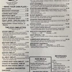 Cozy Corner Cafe - Menu