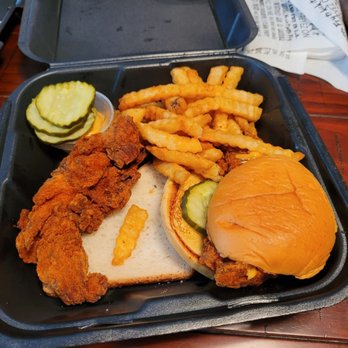 Dave's Hot Chicken - Lite mild spice still has a kick, but so delicious. Get extra sauce. No regrets. The bread is meh, but who cares. - Chicken Shop Near Me - Beaverton, Oregon Dave's Hot Chicken - Lite mild spice still has a kick, but so delicious. Get extra sauce. No regrets. The bread is meh, but who cares. - Chicken Shop Near Me - Beaverton, Oregon