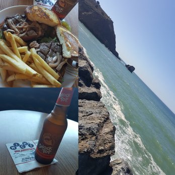 Nick's Seafood Restaurant - Beautiful day and great view while eating a Rib Eye sandwich - Seafood Near Me - Pacifica, California