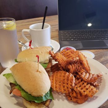Harborside - Blackened grouper sandwich is so good! Luv the sweet potatoe waffle fries! - Seafood Near Me - Winter Haven, Florida Harborside - Blackened grouper sandwich is so good! Luv the sweet potatoe waffle fries! - Seafood Near Me - Winter Haven, Florida