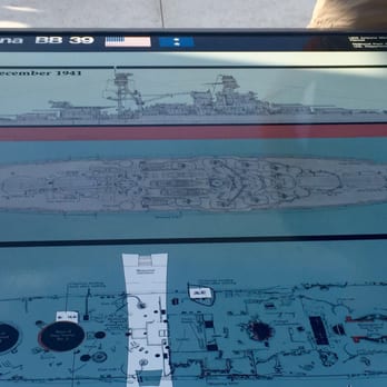 Pearl Harbor - 2 top diagrams are how the USS Az looked in 1941 & bottom is what remains now - Landmarks & Historical Buildings Near Me