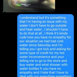 LIFE Realty - The text messages response I got after telling her that we were showering with cold water and we got sick ,