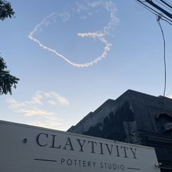 Claytivity Pottery Studio - Heart Clouds above the studio