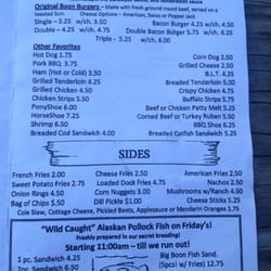 Boondocks Grill & Bait - Menu!