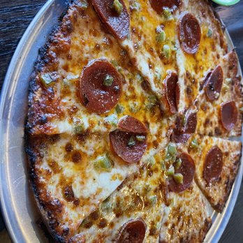 Fricano's Manistee River - 12" pizza with pepperoni and green pepper - Pizza Near Me - Manistee, Michigan