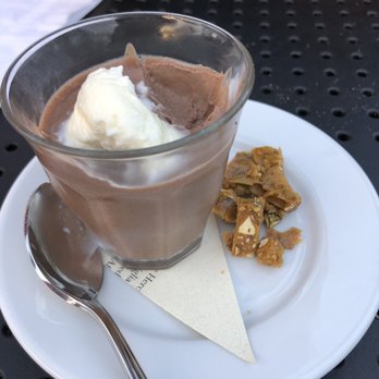 La Posta - chocolate pot de creme with pistachio brittle - Italian Near Me - Santa Cruz, California La Posta - chocolate pot de creme with pistachio brittle - Italian Near Me - Santa Cruz, California