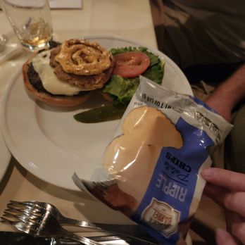 Gilligans Bar & Grill - Surf n turf bueger with chips. Tiny crab cake, bagged chips? - Bars Near Me - Harrisburg, Pennsylvania Gilligans Bar & Grill - Surf n turf bueger with chips. Tiny crab cake, bagged chips? - Bars Near Me - Harrisburg, Pennsylvania