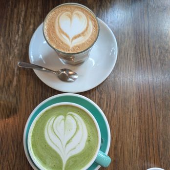 Medina Cafe - The most beautiful matcha I've ever had with a side of honey - Breakfast & Brunch Near Me - Vancouver, British Columbia