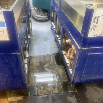 Good Fortune Supermarket - Employee insist that I walk through this walkway to pick a fish for him. - Grocery Near Me - Monrovia, California