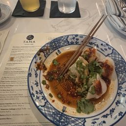 Taiwanese Pork & Cabbage Dumplings Tana Chili Sauce, Kong Yen Black Vinegar, Scallions Taiwanese Pork & Cabbage Dumplings Tana Chili Sauce, Kong Yen Black Vinegar, Scallions
