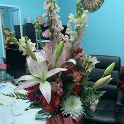 Judy's Flowers - Birthday bouquet with 2 mylar balloons, spring bouquet.