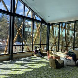 The Community Library - Room in the kids area to chill and read with a great view.