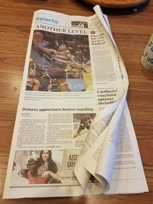 Photo of The Arizona Republic - Phoenix, AZ, US. AZ Republic Paper quality changed in late 2017 making it unreadable