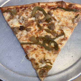 East Side Pizza - Slice with sausage and peppers and onions - Pizza Near Me - Lantana, Florida East Side Pizza - Slice with sausage and peppers and onions - Pizza Near Me - Lantana, Florida