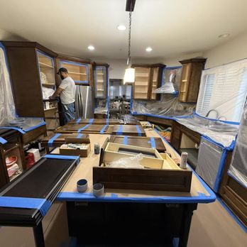 Elite Finish Interiors - Cabinet Preparation before painting - General Contractors Near Me Elite Finish Interiors - Cabinet Preparation before painting - General Contractors Near Me