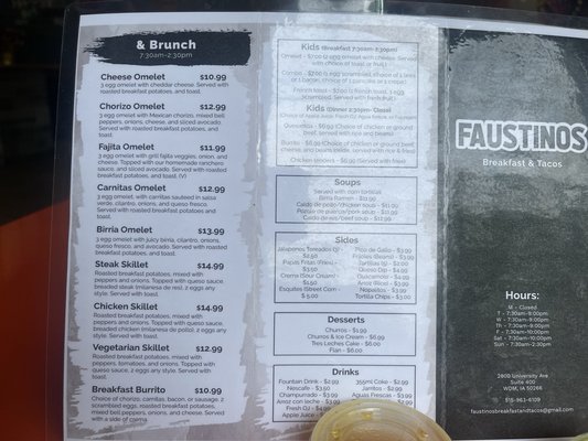 Menu photo 3 Faustinos Breakfast & Tacos West Des Moines, IA Menu photo 3 Faustinos Breakfast & Tacos West Des Moines, IA