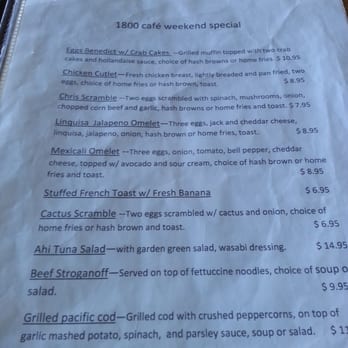 1800 Cafe - specials - American Near Me - Concord, California 1800 Cafe - specials - American Near Me - Concord, California