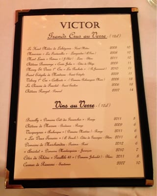 Menu photo 3 Victor Paris, 75 Menu photo 3 Victor Paris, 75