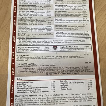 Don's Downtown Diner - Menu - 4/18/23 - Diners Near Me - Bellefontaine, Ohio