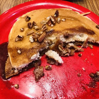 Pancake House - Pecan pancake on top, and hiding underneath I put my sweet potato pancake (awesome combo) - Breakfast & Brunch Near Me - Lubbock, Texas Pancake House - Pecan pancake on top, and hiding underneath I put my sweet potato pancake (awesome combo) - Breakfast & Brunch Near Me - Lubbock, Texas