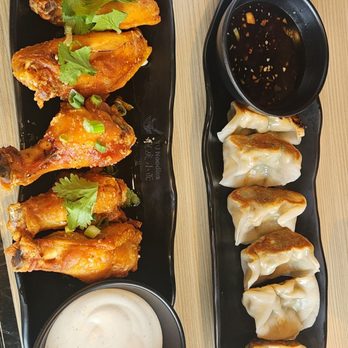 YU Noodles - Honey wings and pan fried pork dumplings - Ramen Near Me - Columbia, South Carolina YU Noodles - Honey wings and pan fried pork dumplings - Ramen Near Me - Columbia, South Carolina