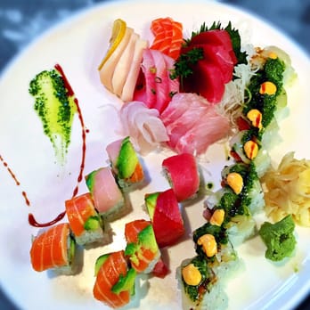 Kiku Sushi - Rainbow & Cilantro Rolls. Assorted Sashimi. - Japanese Near Me - Stamford, Connecticut Kiku Sushi - Rainbow & Cilantro Rolls. Assorted Sashimi. - Japanese Near Me - Stamford, Connecticut