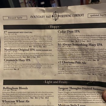 Boundary Bay Brewing - Flight choices - Pubs Near Me - Bellingham, Washington