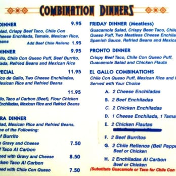 El Gallo  - Menu-Combinations - Tex-Mex Near Me - Houston, Texas