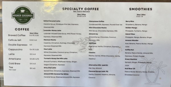 Menu photo 6 Higher Grounds Coffee Cafe San Diego, CA Menu photo 6 Higher Grounds Coffee Cafe San Diego, CA