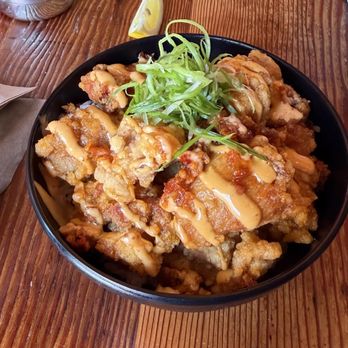 GONZO! - Deep fried chicken thighs with the spicy upgrade. - Ramen Near Me - Carlsbad, California GONZO! - Deep fried chicken thighs with the spicy upgrade. - Ramen Near Me - Carlsbad, California