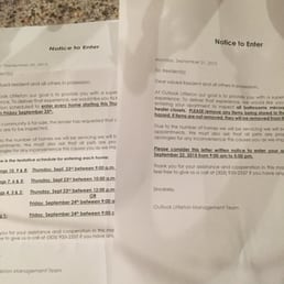 Notice to enter Notice to enter