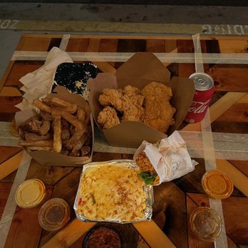 Lacquered - JUMBO FRIED CHICKEN TENDERS Macaroni and Cheese  HAND CUT FRIES SPICY Chicken Nacho Taco - Chicken Shop Near Me - Long Beach, California