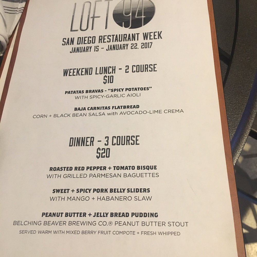 Loft 94 - Restaurant Week Menu - Tapas/Small Plates Near Me - Jamul, California Loft 94 - Restaurant Week Menu - Tapas/Small Plates Near Me - Jamul, California