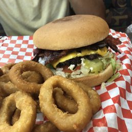 16. Bacon Blue Cheese Burger Onion Rings