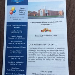 First Baptist Church - Church Bulletin from First Baptist Church-Salisbury.