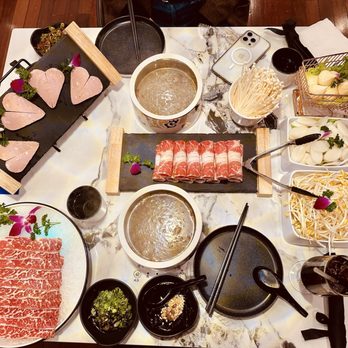 Kung Fu Hot Pot - Fatty beef, marbled beef, rice cake, and bean sprouts - Chinese Near Me - Bayside, New York Kung Fu Hot Pot - Fatty beef, marbled beef, rice cake, and bean sprouts - Chinese Near Me - Bayside, New York