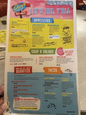 Menu photo 2 Chuy's Birmingham, AL