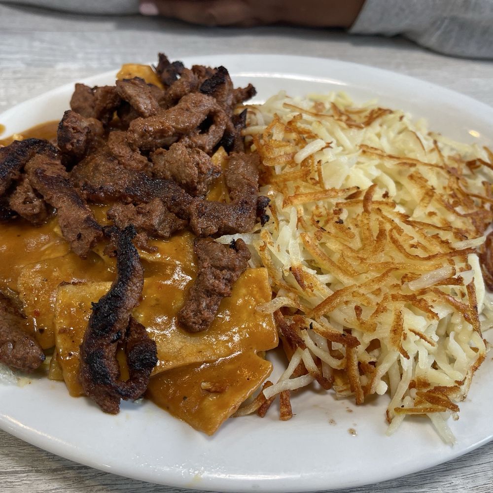 Loaded Cafe - Long Beach - Crunchy Asada Chilaquiles - American Near Me - Long Beach, California Loaded Cafe - Long Beach - Crunchy Asada Chilaquiles - American Near Me - Long Beach, California