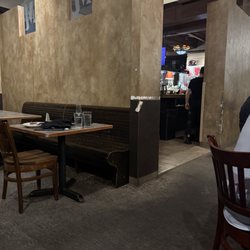 Misty's Steakhouse & Brewery - Absolutely terrible ambiance, peeling wallpaper, filthy carpet and tile coming off the wall.  Just not acceptable.
