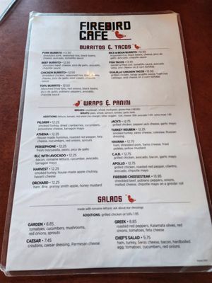 Menu photo 4 Firebird Cafe Essex Junction, VT Menu photo 4 Firebird Cafe Essex Junction, VT