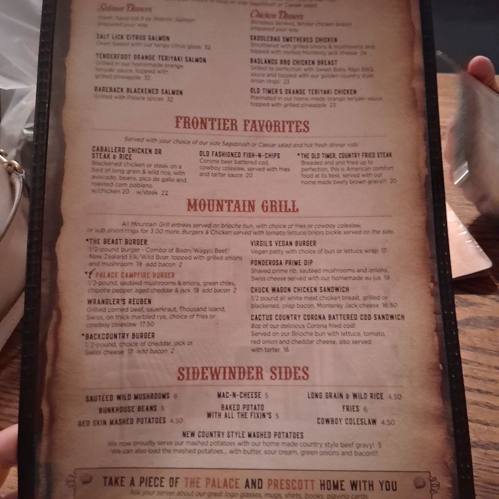 The Palace - Food menu - Bars Near Me - Prescott, Arizona The Palace - Food menu - Bars Near Me - Prescott, Arizona