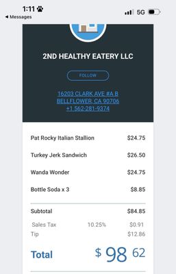 Menu photo 4 2nd Healthy Eatery Bellflower, CA Menu photo 4 2nd Healthy Eatery Bellflower, CA