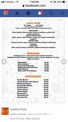Menu photo 8 Justin’s Pizza Riverview, FL